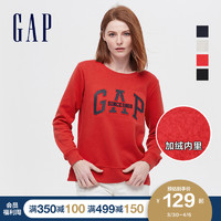 Gap女装LOGO碳素软磨抓绒卫衣625773春季新款运动上衣