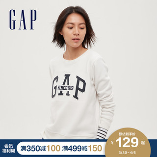 Gap女装LOGO碳素软磨抓绒卫衣625773春季新款运动上衣