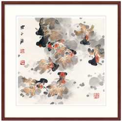 橙舍 陈永锵《畅游》60*60cm 装饰画 宣纸