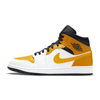 AIR JORDAN 正代系列 Air Jordan 1 Mid 男子篮球鞋 554724-170 黑黄 44.5