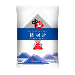 中盐  无碘盐 食用细盐 500g 