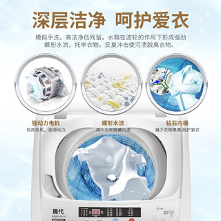现代影音 洗衣机全自动 小型迷你家用波轮风干  洗脱一体 5.5KG