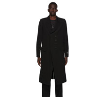 ANN DEMEULEMEESTER God of Wild系列 Simplistic 男士中长款大衣 202378M176066 黑色 S