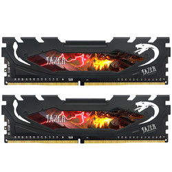 JAZER 棘蛇 DDR4 3200MHz 黑色 台式机内存 16GB 8GBx2