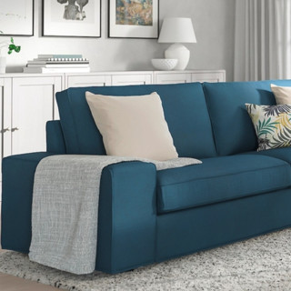 IKEA 宜家 KIVIK 奇维系列 西拉利德布艺沙发 三人位 深蓝色