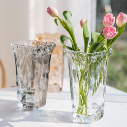 乐之沭 西班牙风格手工插花玻璃花瓶北欧欧式透明客厅摆件现代简约水培