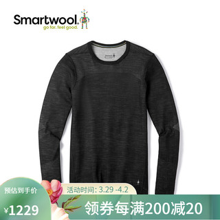 smartwool男士美利奴200系列3D编织保暖贴身长袖长裤速干功能内衣9286、9287 黑白拼色（上装） S