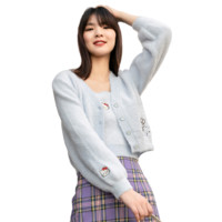 ONLY Hello Kitty系列 女士针织开衫套装 12043B012 石楠蓝 M