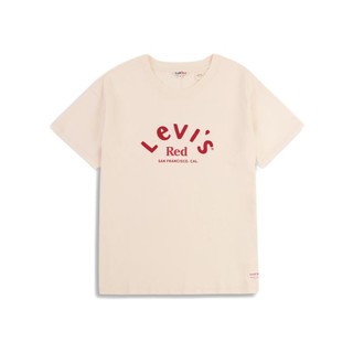 Levi's 李维斯 RED先锋系列 女士圆领短袖T恤 A0157-0001 米白色 XL