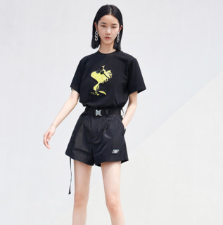 MO&Co. 摩安珂 史努比系列 女士圆领短袖T恤 MBA2TEET10 黑色 XL