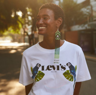 Levi's 李维斯 FARM Rio自然·未来联名系列 女士短袖T恤 87156-0001 白色 XS