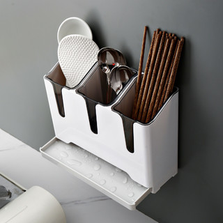 筷子篓挂式置物架筷笼架托厨房家用多功能筷筒桶放勺子壁挂收纳盒