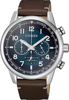 Citizen 西铁城 男士指针式石英手表带皮革表带CA4420-13L