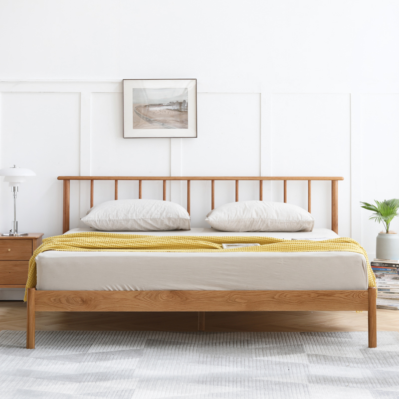 visawood 维莎原木 n0469 全实木床现代床 1.2m