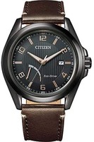 Citizen 西铁城 男士指针式Eco-Drive&reg;光动能手表，皮革表带，AW7057-18H