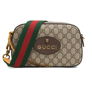 GUCCI 古驰 Neo Vintage系列 男女款GG Supreme帆布邮差包 476466 K9GVT 8856 米色/乌木色