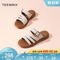 Teenmix/天美意2020夏新款商场同款皮带扣装饰拖鞋女凉鞋AW571BT0