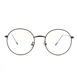 恋上（LianSan）复古眼镜框男女潮款金属圆框光学眼镜架配近视眼镜 LS02200 亮黑色