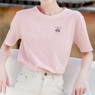 【100%纯棉】春夏韩版新款女式t恤时尚简约纯色短袖女夏上衣