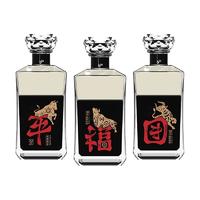 武陵酒 琥珀 定制版 53%vol 酱香型白酒 509ml*3瓶 组合装（平添安乐509ml+福倒生财509ml+团聚圆满509ml）