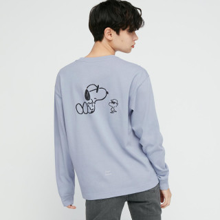 优衣库 女装 (UT) PEANUTS× Yu Nagaba圆领T恤(长袖) 437865 水蓝色