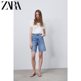 ZARA 新款 女装 高腰牛仔短裤 00108024427