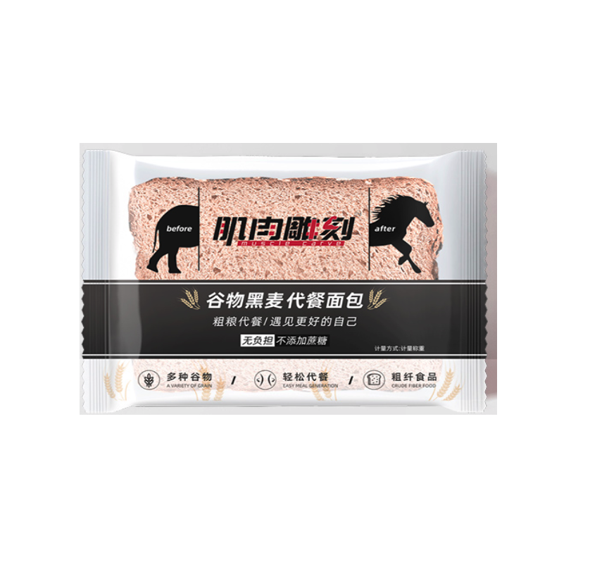 musclecarve 肌肉雕刻 谷物黑麦代餐面包 抹茶味 72g*7包