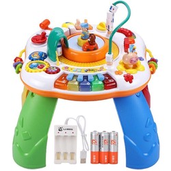 谷雨游戏桌电池款多功能学习桌婴儿玩具 （充电版）送充电器充电池