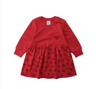 Minizone M1273 童长袖连衣裙 红色 90cm