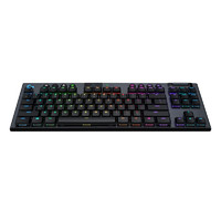 logitech 罗技 G913 TKL 87键 2.4G蓝牙 Lightspeed 双模无线机械键盘 黑色 GL C轴 RGB+桌垫 黑色