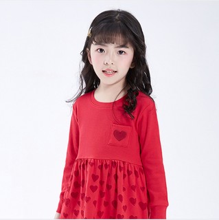 Minizone M1273 童长袖连衣裙 红色 90cm