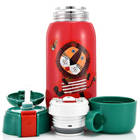 TIGER MBR-S06G-RR 儿童保温杯+吸管盖+倒水盖 600ml 小狮子