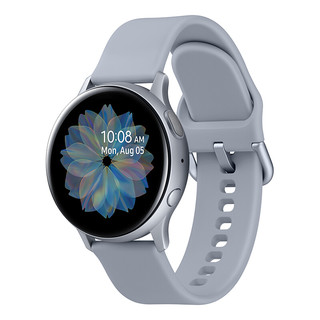 SAMSUNG 三星 Galaxy Watch Active 2 智能手表 44mm 银色铝合金表盘 云雾银硅胶表带（GPS、扬声器）