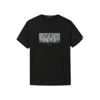 十二生肖系列 男士短袖T恤 HNTBJ2D403A 黑色花纹 L