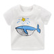 儿童短袖t恤纯棉 男女童T恤衫打底单上衣夏季童装 G021-星星鲸鱼 100
