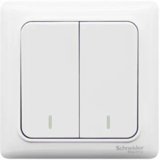 Schneider Electric 施耐德电气 Brillyn睿意系列 A3E32_2A 双开双控开关 白色