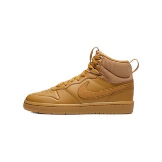 NIKE 耐克 Court Borough Mid 2 Boot (GS) 大童休闲运动鞋 BQ5440-700 麦黄 38