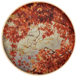 魏盼盼限量版画艺术品花卉红叶背景墙壁画轻奢挂画多少钱 什么值得买