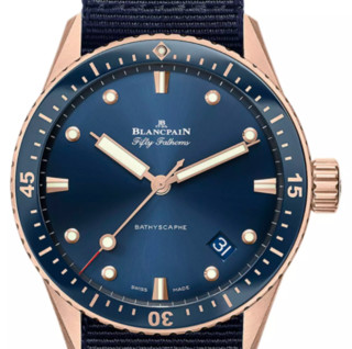 BLANCPAIN 宝珀 Fifty Fathoms五十噚 BATHYSCAPHE系列 43毫米手动上链腕表 5000 36S40 NAOA