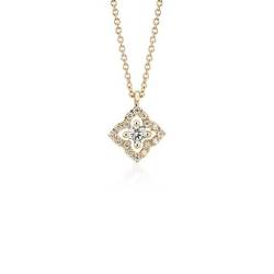 Blue Nile 14k 金细钻花卉吊坠(1/6 克拉总重量)