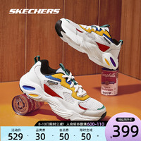 Skechers斯凯奇男鞋 2021年春季新款 透气网面多彩拼色厚底老爹鞋