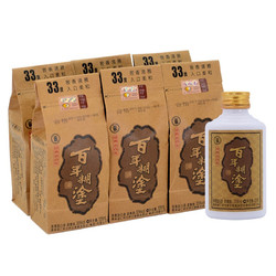 百年糊涂 经典小百年小瓶白酒茅台镇粮食小酒 送礼白酒 33度 125ml*6瓶