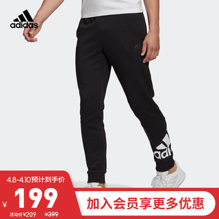 阿迪达斯官网 adidas M BL FT PT 男装训练运动裤装GK8968 黑色/白 A/M(175/80A)