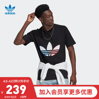 阿迪达斯官网 adidas 三叶草 TRICOL TEE 男装运动短袖T恤GQ8919 黑色 M(参考身高:179~185CM)