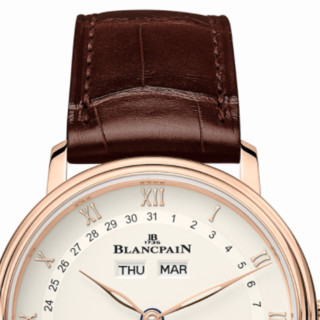 BLANCPAIN 宝珀 Villeret经典 QUANTIÈME COMPLET系列 38毫米自动上链腕表 6264 3642 55B