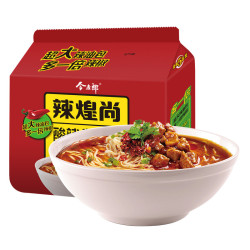 今麦郎方便面辣煌尚酸辣牛肉面159g5连包泡面袋面