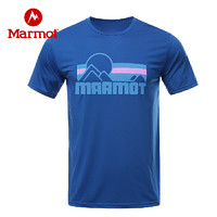 Marmot 土拨鼠 男士舒适吸汗棉感速干短袖T恤
