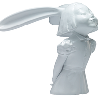 稀奇 向京《我看到了幸福》28 x26 x 26cm 纯白雕塑 玻璃钢烤漆