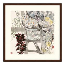 雅昌 袁野《晨妆》88*88cm 装饰画 油画布