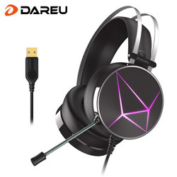 DARE-U 达尔优 EH722 电竞版 头戴式游戏耳机 黑色 USB RGB